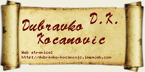 Dubravko Kocanović vizit kartica